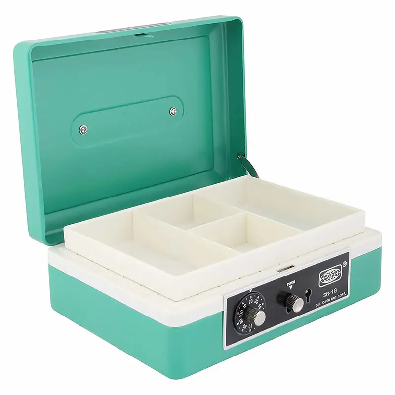 8" dual cash box with coin tray