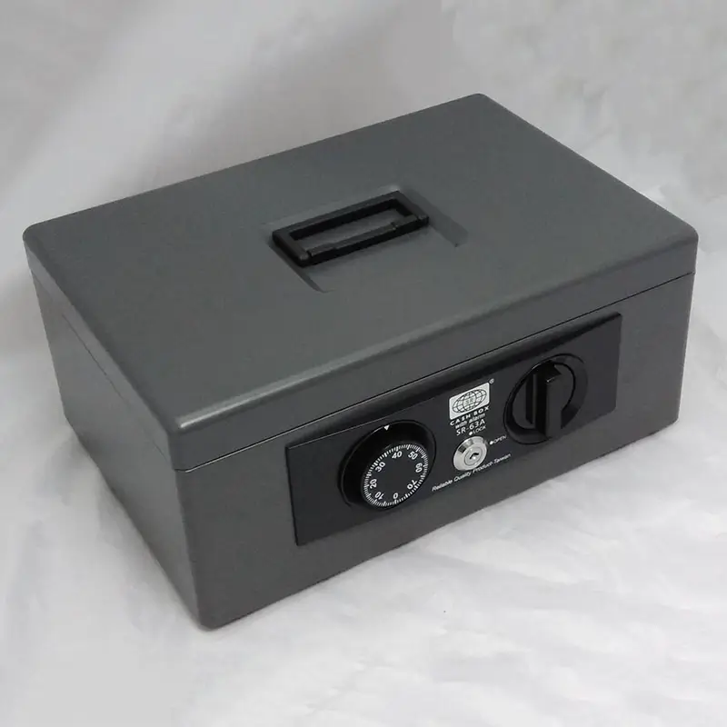 14" dual(combination and cylinder) lock cash box with alarm